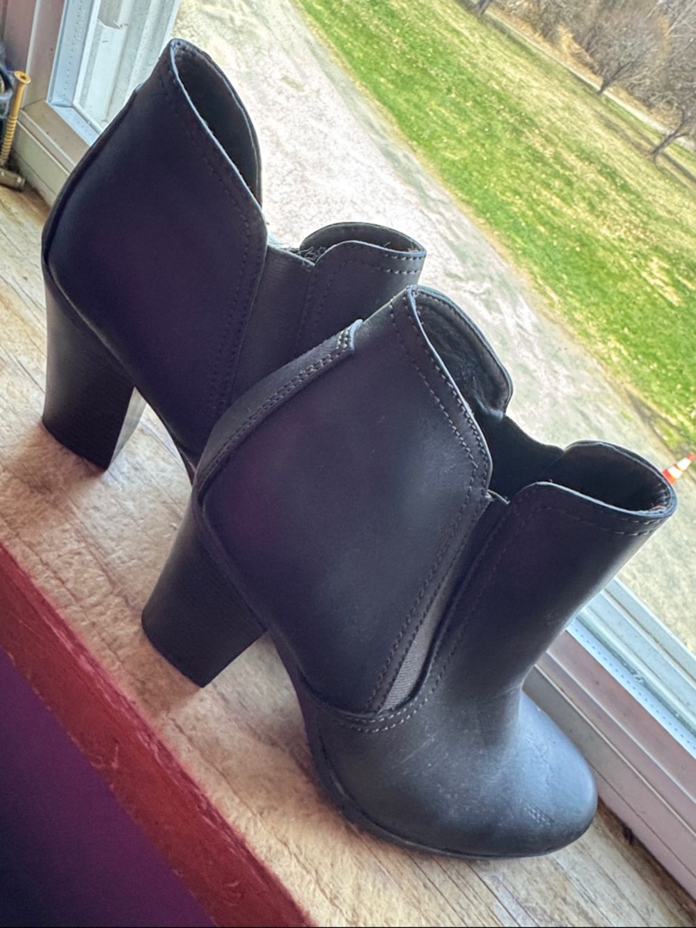 Women’s Brown Leather Ankle Boots with Block Heel